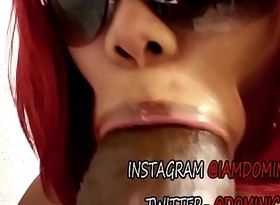 This is dslaf- instagram superhead iamdominicanlipz sloppy head on huge black cock