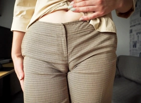 Naughty Colleague Seduces You With Her Fat Cameltoe In Courtship