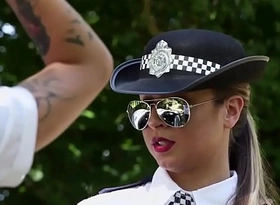 Clothed policeman babes suck